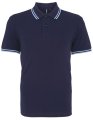 Heren Polo Asquith & Fox Classic Fit Tipped Navy-Cornflower